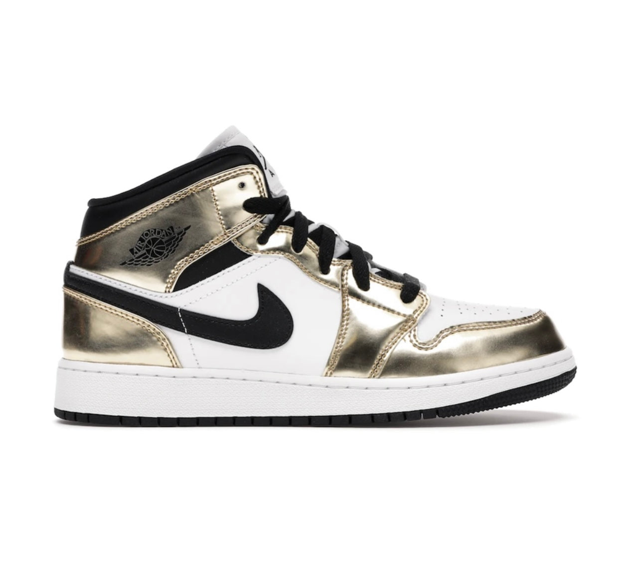 Air Jordan 1 Mid White Gold Black - high-performance athletic footwear in Black with advanced cushioning
