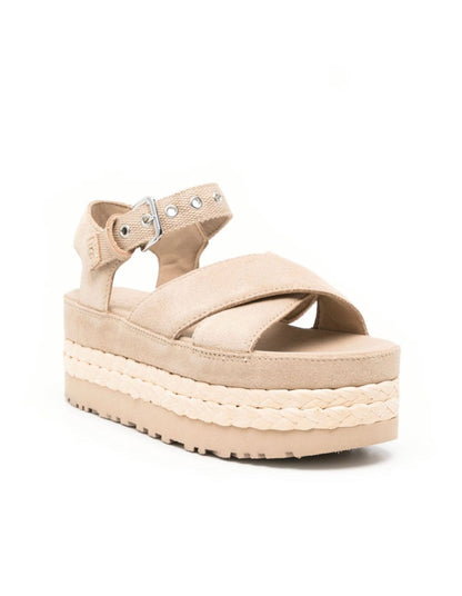 Ugg Platform Cream Sandals - high-performance athletic footwear with advanced cushioning