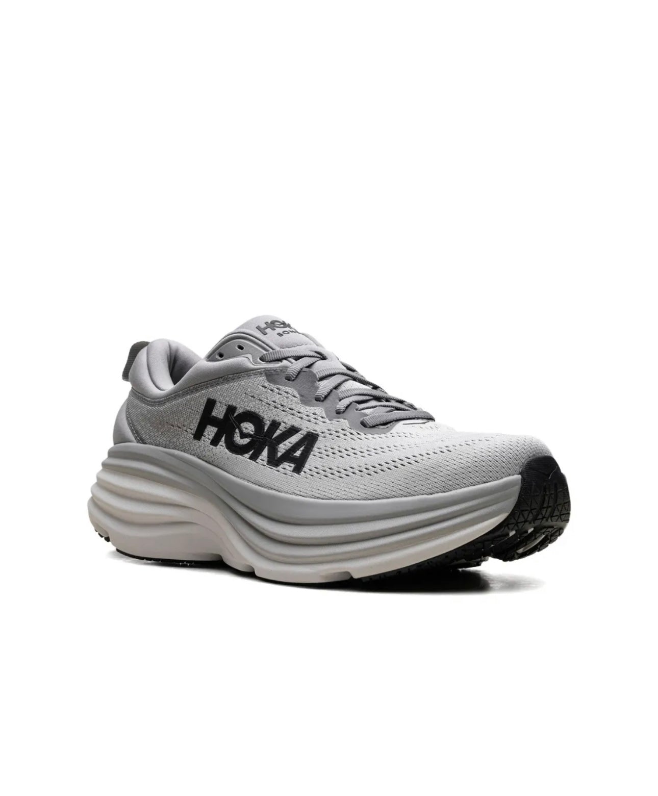 HOKA Bondi 8 "Sharkskin Harbor Mist" - high-performance athletic footwear with advanced cushioning