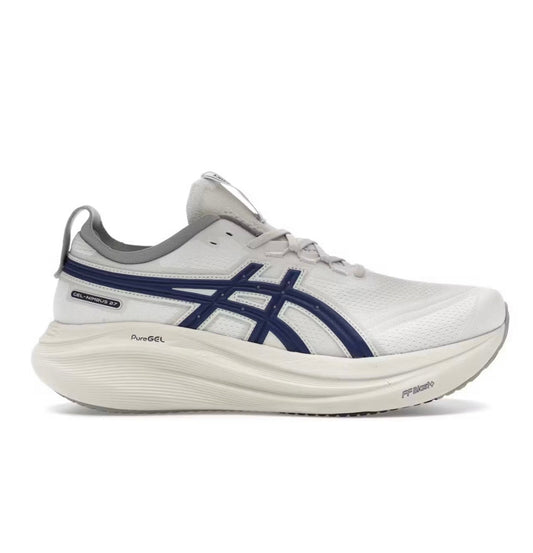 Asics Nimbus 27 White Blue - high-performance athletic footwear in White with advanced cushioning