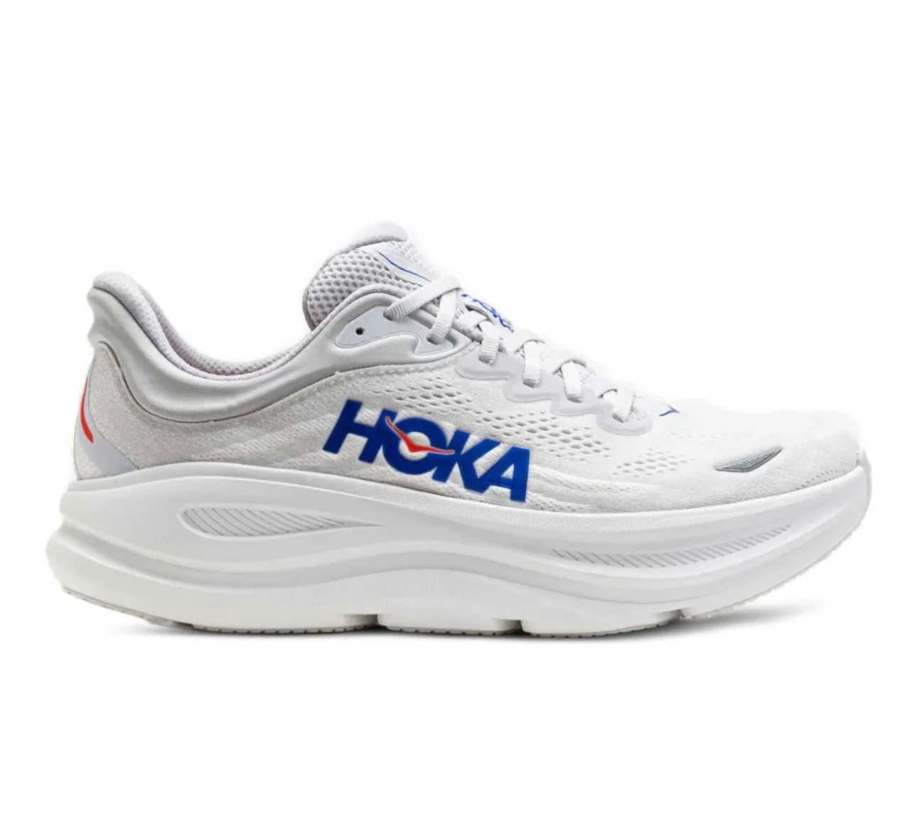 Hoka Bondi 9 White Blue - high-performance athletic footwear in White with advanced cushioning